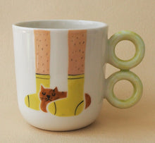 Load image into Gallery viewer, Handmade Ceramic Cup-Cat and it's Human
