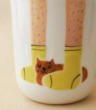 Load image into Gallery viewer, Handmade Ceramic Cup-Cat and it's Human
