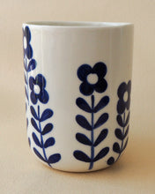 Load image into Gallery viewer, Handmade Ceramic Mug- Blue Flowers
