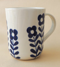 Load image into Gallery viewer, Handmade Ceramic Mug- Blue Flowers
