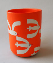 Load image into Gallery viewer, Handmade Ceramic Mug- Orange Cup/ Seagulls
