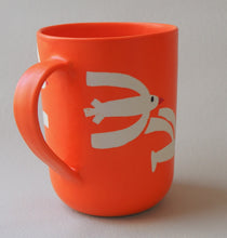 Load image into Gallery viewer, Handmade Ceramic Mug- Orange Cup/ Seagulls

