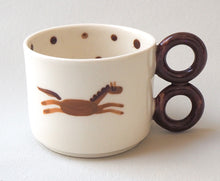 Load image into Gallery viewer, Handmade Ceramic Cup- Horse
