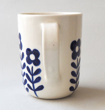 Load image into Gallery viewer, Handmade Ceramic Mug- Blue Flowers
