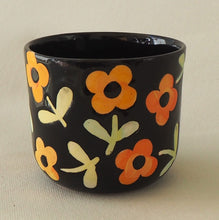 Load image into Gallery viewer, Handmade Ceramic Cup- Orange Flowers/Small
