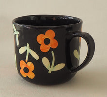 Load image into Gallery viewer, Handmade Ceramic Cup- Orange Flowers/Small
