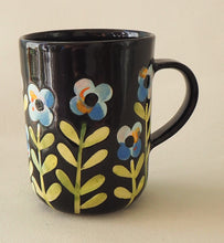 Load image into Gallery viewer, Handmade Ceramic Mug- Blue Flowers
