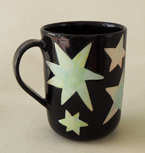 Load image into Gallery viewer, Handmade Ceramic Mug- Green Blue Pink Stars
