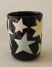 Load image into Gallery viewer, Handmade Ceramic Mug- Green Blue Pink Stars
