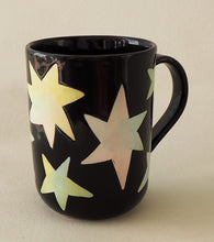Load image into Gallery viewer, Handmade Ceramic Mug- Green Blue Pink Stars
