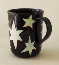 Load image into Gallery viewer, Handmade Ceramic Mug- Green Blue Pink Stars
