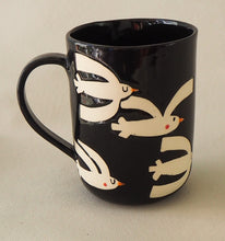 Load image into Gallery viewer, Handmade Ceramic Mug- Seagulls/ Black Cup
