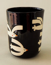 Load image into Gallery viewer, Handmade Ceramic Mug- Seagulls/ Black Cup
