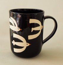 Load image into Gallery viewer, Handmade Ceramic Mug- Seagulls/ Black Cup

