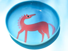 Load image into Gallery viewer, Handmade Ceramics Shallow Bowls with Horse (Blue- pick from 3)
