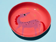 Load image into Gallery viewer, Handmade Ceramics Shallow Bowls with Horse (pink- pick from 3)
