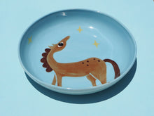 Load image into Gallery viewer, Handmade Ceramics Shallow Bowls with Horse (Blue- pick from 3)
