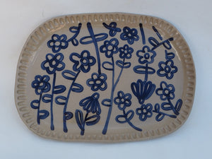 Handmade Ceramic Platter (Floral Theme)