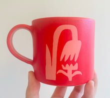 Load image into Gallery viewer, Handmade Ceramic Mug-Red/Pink flower
