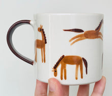 Load image into Gallery viewer, Handmade Ceramic Mug-Horses
