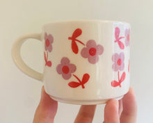 Load image into Gallery viewer, Handmade Ceramic Cup- Purple Flowers
