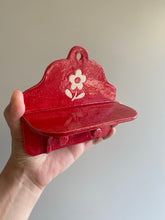 Load image into Gallery viewer, Handmade Ceramic Wall Hanging Shelf- Red

