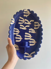 Load image into Gallery viewer, Handmade Ceramic Wall Hanging Candle Holder- Dark blue with birds
