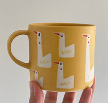 Load image into Gallery viewer, Handmade Ceramic Mug-Yellow/Geese
