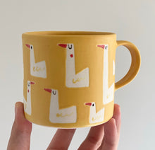 Load image into Gallery viewer, Handmade Ceramic Mug-Yellow/Geese
