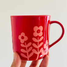 Load image into Gallery viewer, Handmade Ceramic Cup-Red/Pink Flowers
