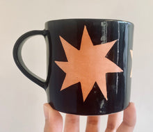 Load image into Gallery viewer, Handmade Ceramic Mug-Black cup/Stars
