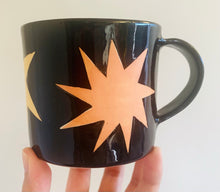 Load image into Gallery viewer, Handmade Ceramic Mug-Black cup/Stars
