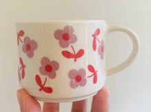 Load image into Gallery viewer, Handmade Ceramic Cup- Purple Flowers
