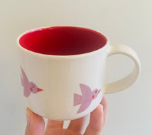 Load image into Gallery viewer, Handmade Ceramic Cup- Purple Birds
