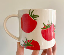 Load image into Gallery viewer, Handmade Ceramic Mug- Red Tomatoes
