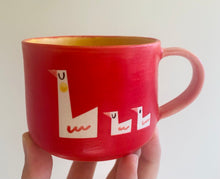 Load image into Gallery viewer, Handmade Ceramic Cup- Red Cup/ Pink Handle
