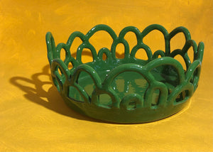 Handmade Ceramic Fruit Basket-Green