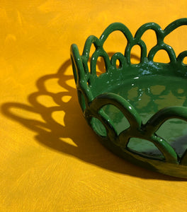 Handmade Ceramic Fruit Basket-Green